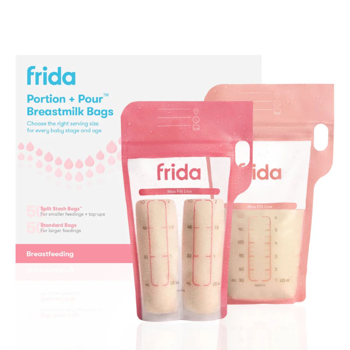 Kit Saco Para Armazenamento de Leite Materno Frida Mom - 100 Unidades - Pre Sterilized BPA and BPS Free
